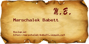 Marschalek Babett névjegykártya
